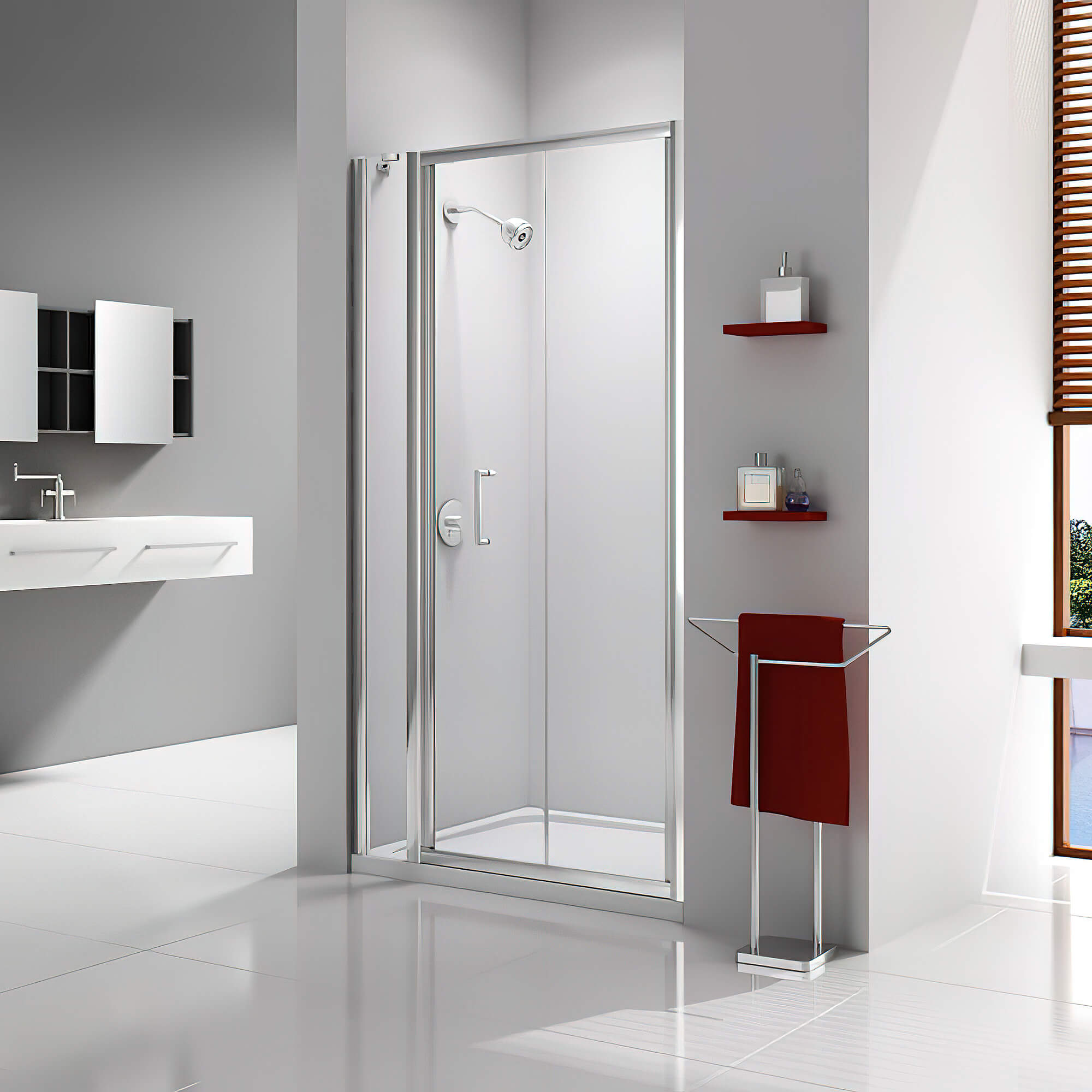 Merlyn Ionic Express Bifold Shower Door - Clear Glass - Aluminium Frame
