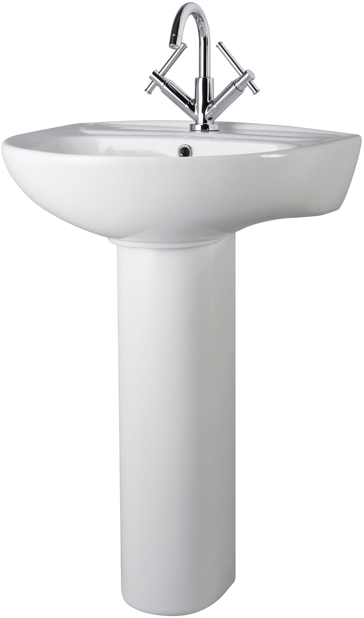 Contemporary Nuie Melbourne white toilet and basin pack with sleek design, ideal for modern bathroom setups.