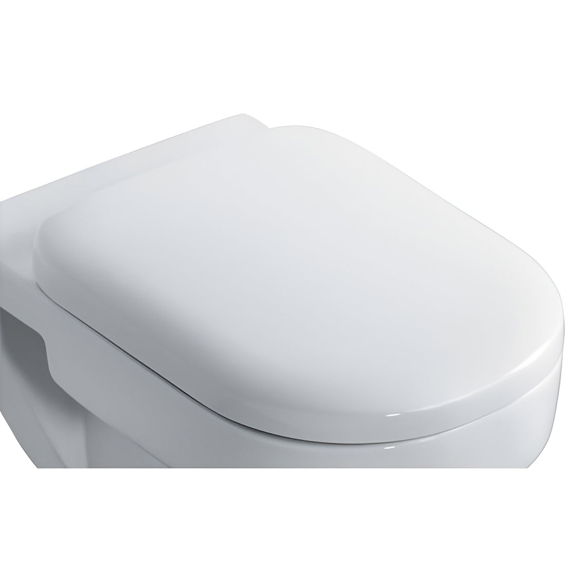 Ideal Standard Playa white toilet seat and cover, top fix, 370x450mm, shown with hinges and smooth finish.