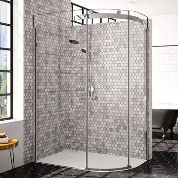 Merlyn 10-Series Frameless Sliding Offset Quadrant Shower Enclosure - 1000 x 800mm