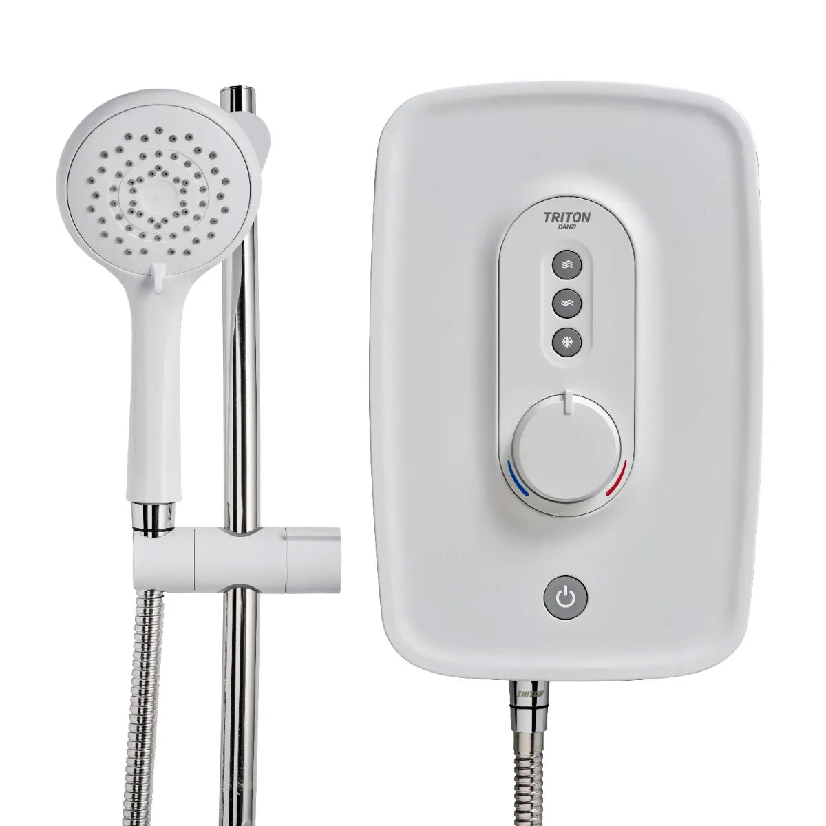 Triton Danzi Contemporary Electric Shower with Slide Rail Kit - White or Black