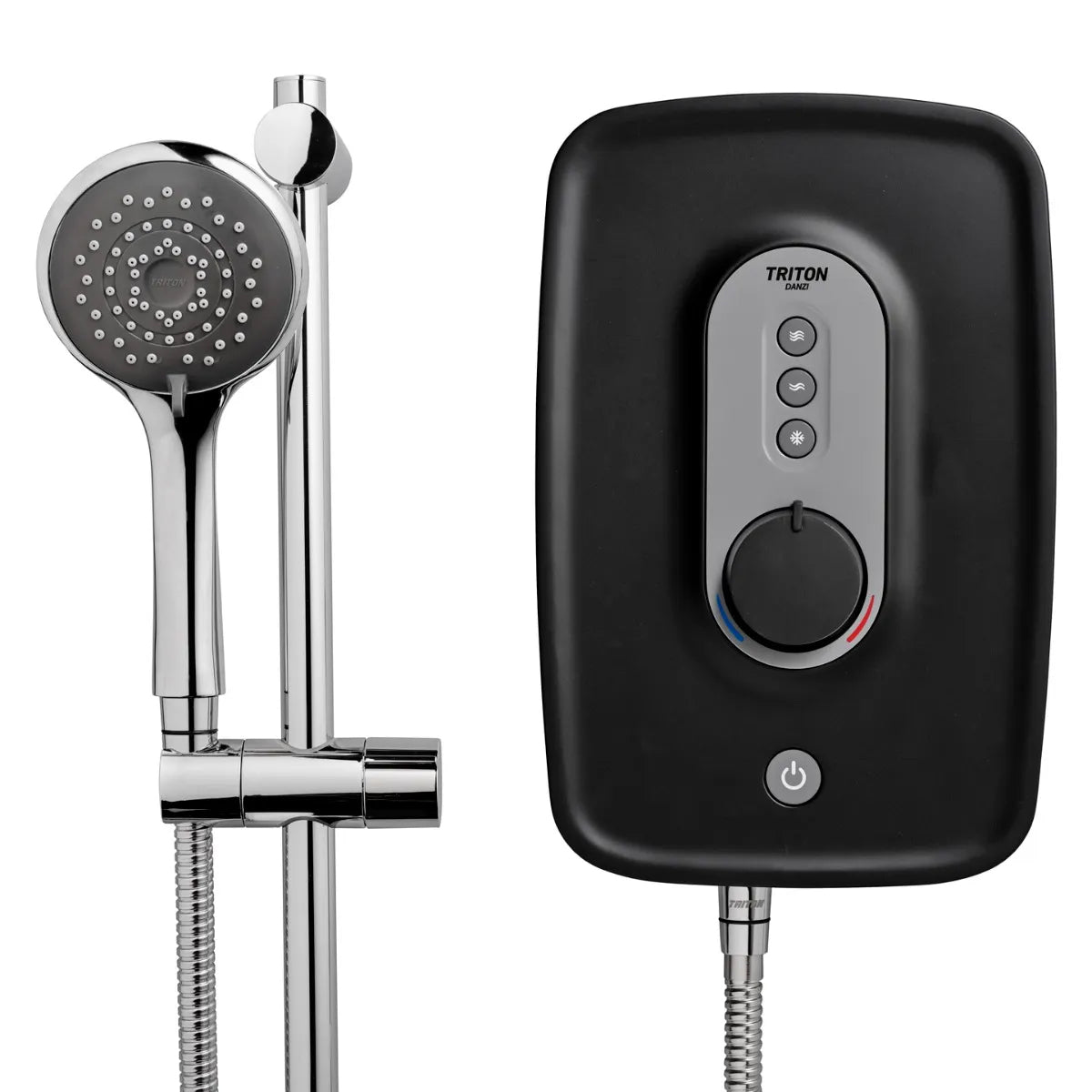 Triton Danzi Contemporary Electric Shower with Slide Rail Kit - White or Black