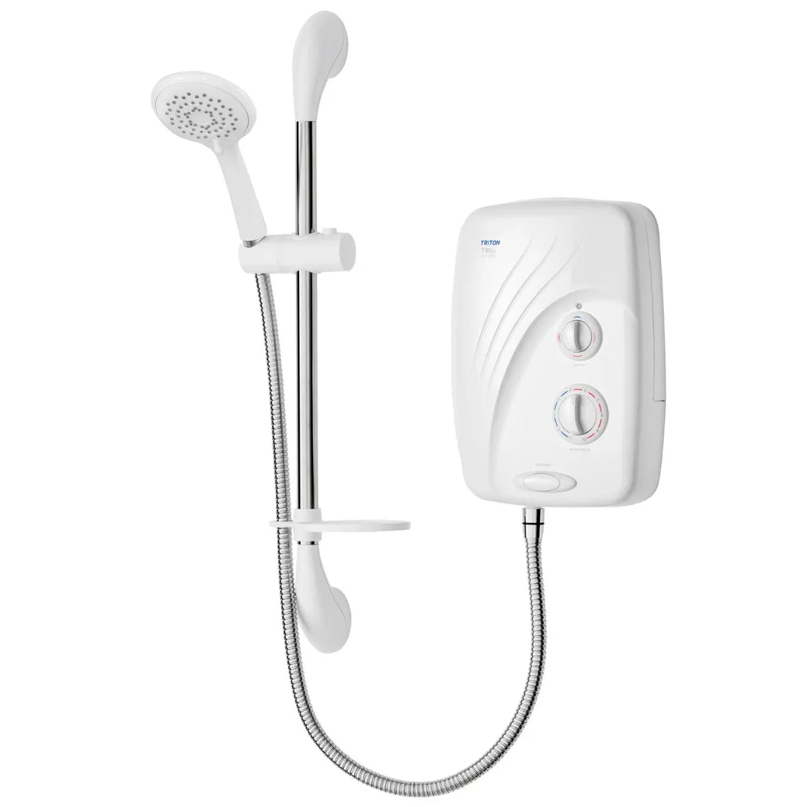 Triton White Electric Pumped Shower with Slide Rail Kit - Silent Running - 8.5 kW