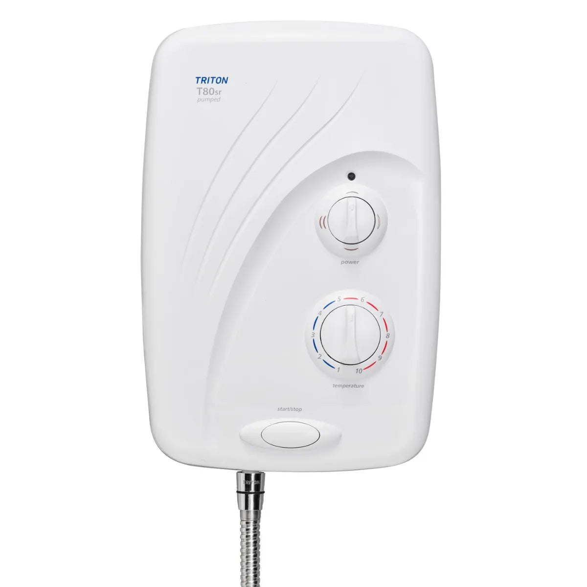 Triton White Electric Pumped Shower with Slide Rail Kit - Silent Running - 8.5 kW