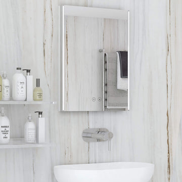 RAK Resort Rectangular Borderlit LED Illuminated Mirror with Demister Pad and Shaver Socket