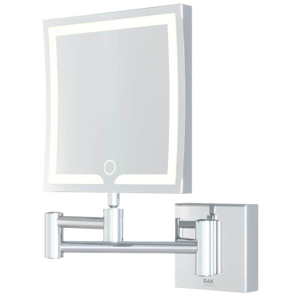 RAK Demeter Chrome LED Frontlit Magnifying Mirror with Touch Sensor Switch 200 x 264mm - 3x Zoom