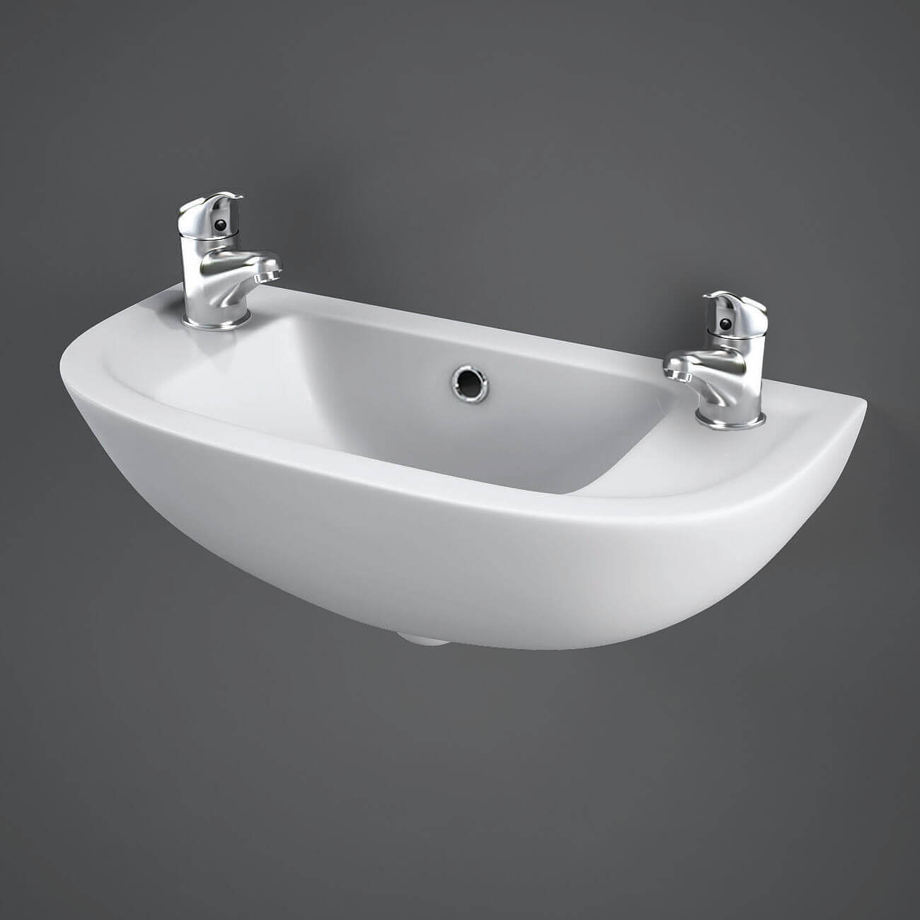 RAK Compact 1 Tap Hole White 450mm Slimline Basin