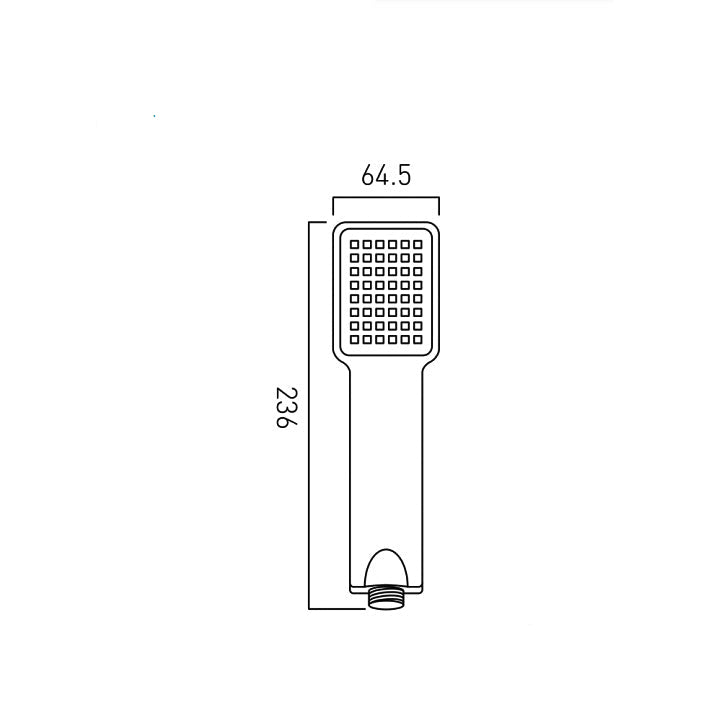 Vado Contemporary Chrome Shower Handset - 1 Spray Mode - 64.5 x 236mm