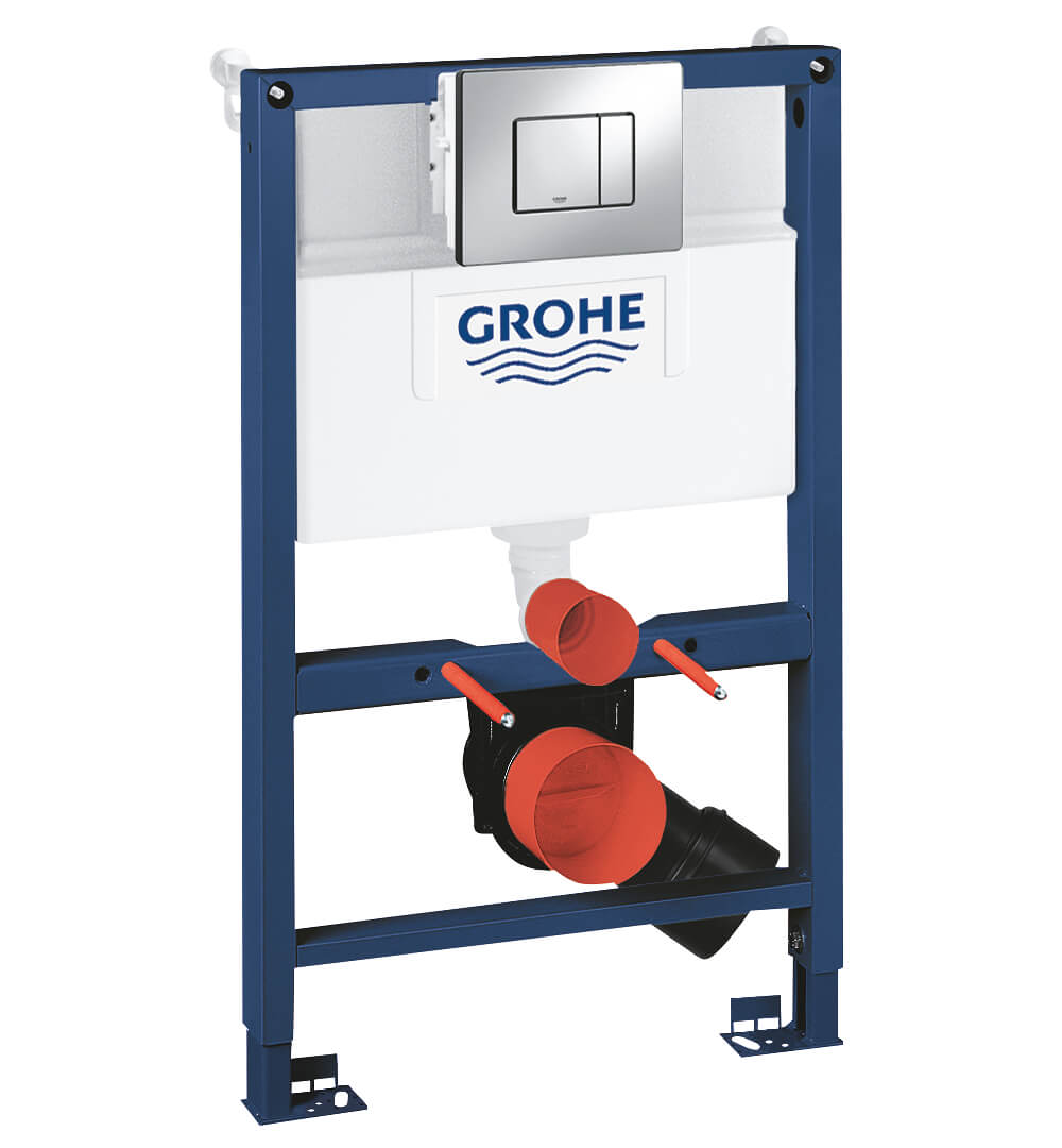 Grohe Rapid SL 3-in-1 WC Frame Set with Cistern and Skate Cosmopolitan Flush Plate - 500 x 820mm