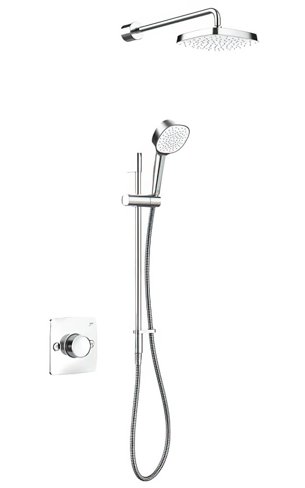 Mira Evoco Chrome Thermostatic Dual Outlet Mixer Shower Set