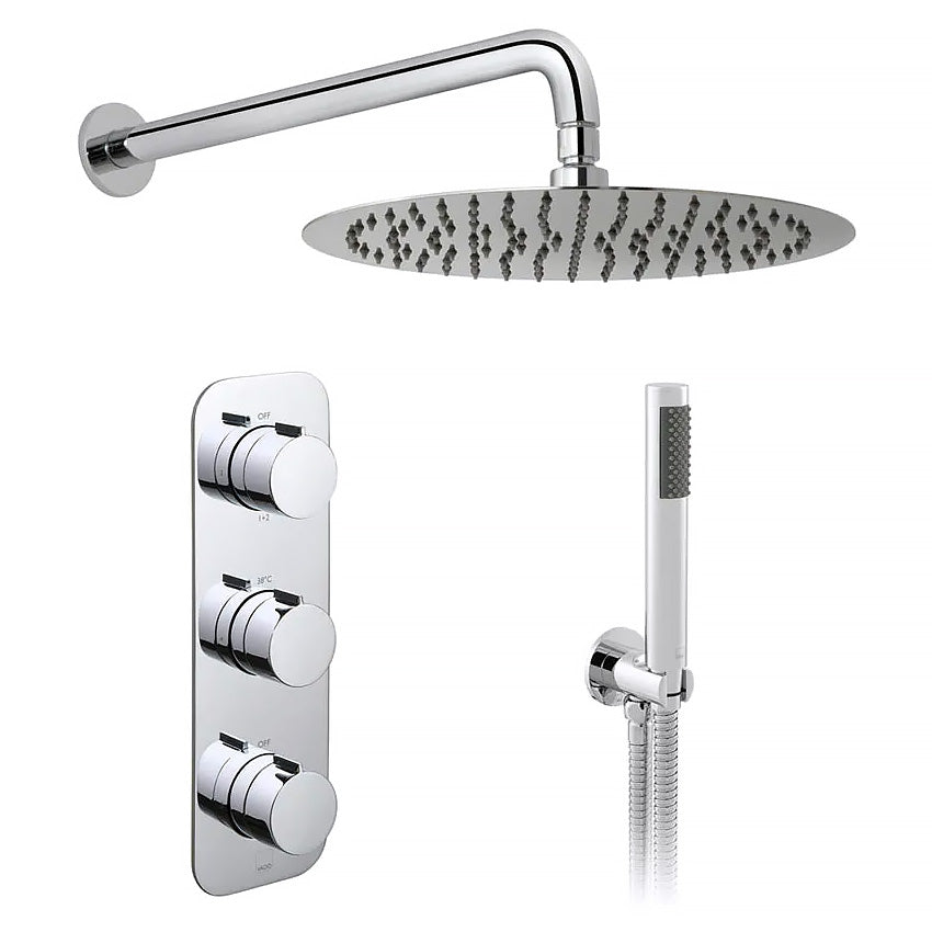 Vado Tablet Altitude Chrome Thermostatic Shower Pack - Concealed Valve with Head and Handset