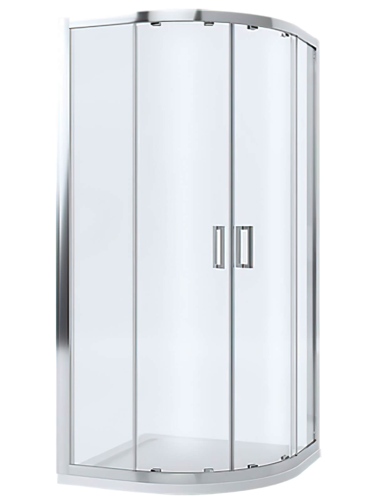 Mira Leap offset quadrant shower enclosure with glass panels and twin handles, featuring a modern bathroom design.