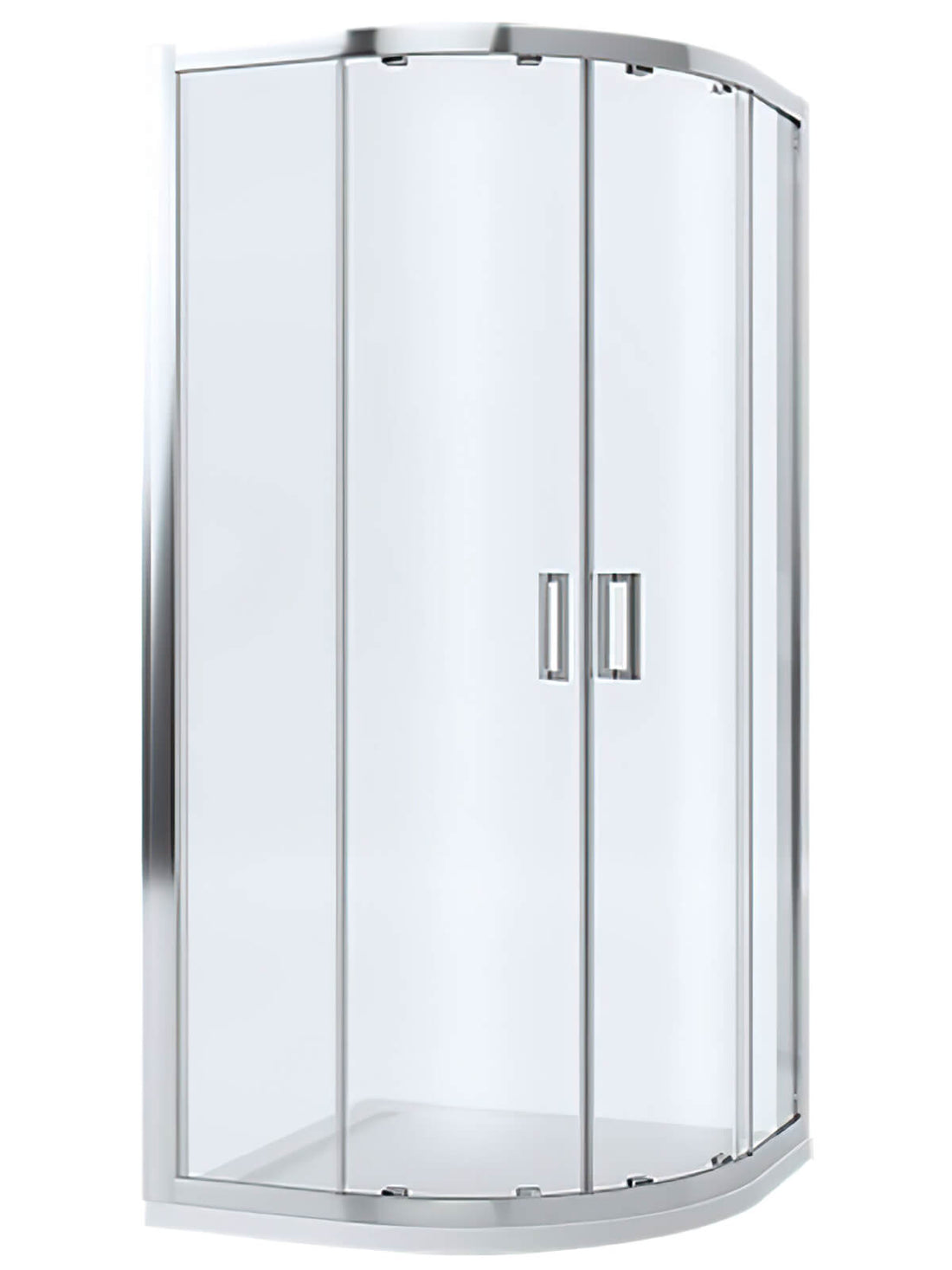 Mira Leap offset quadrant shower enclosure with glass panels and twin handles, featuring sleek modern design for bathroom use