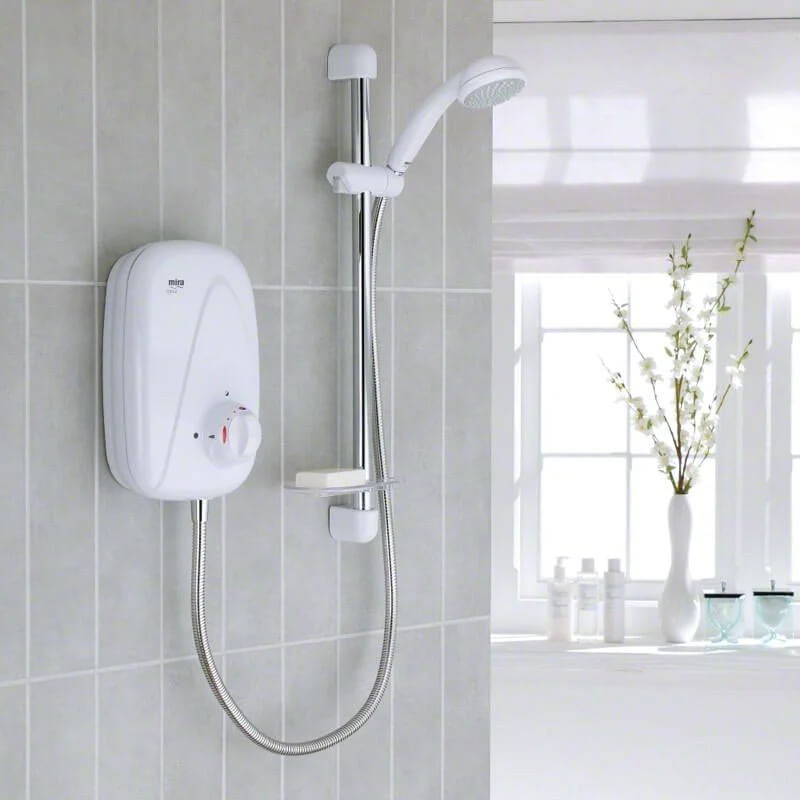 Mira Vigour Thermostatic Power Shower White And Chrome 1.1532.353