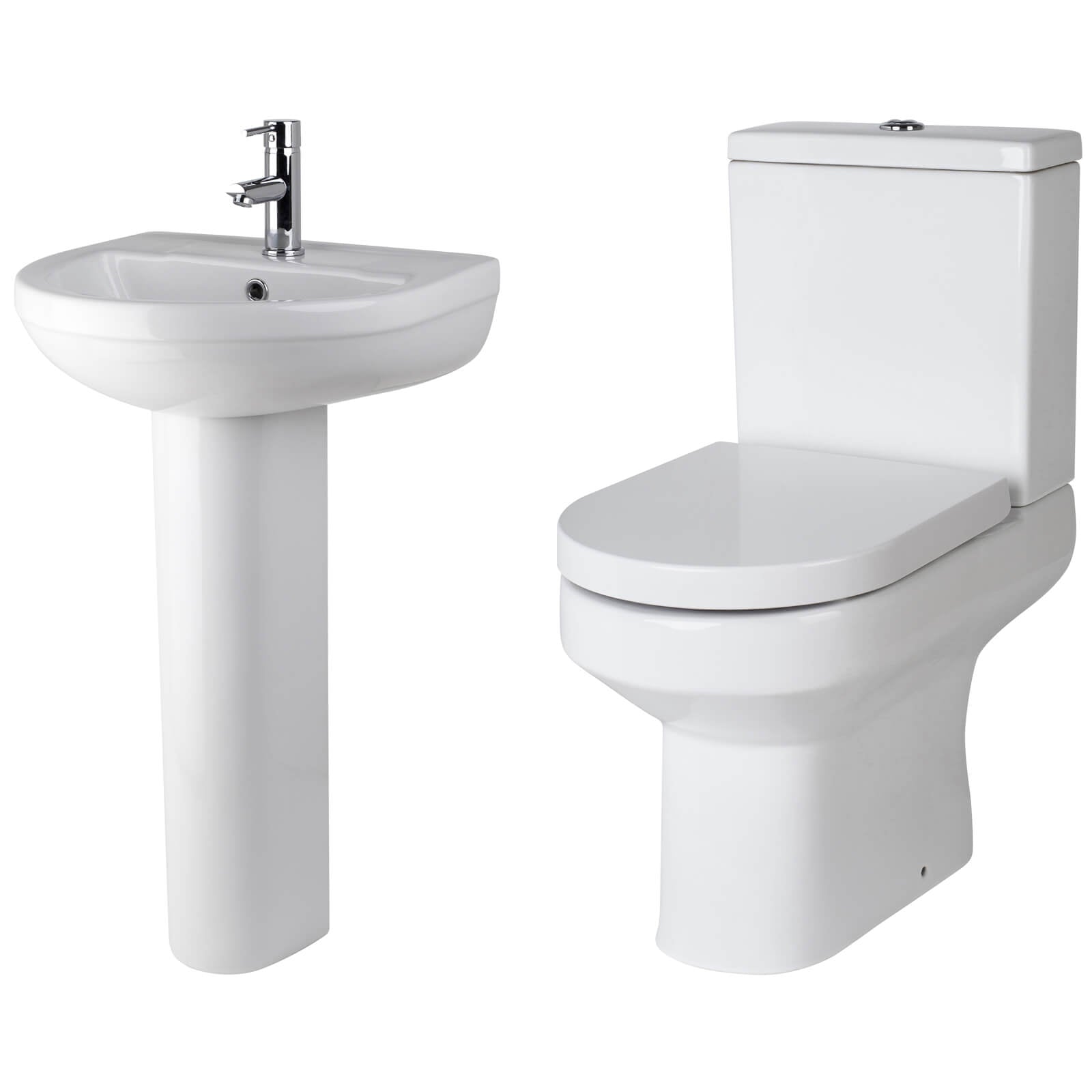 Nuie Harmony white contemporary basin and toilet pack featuring sleek design, modern fixtures, and clean lines for stylish bathroom decor.