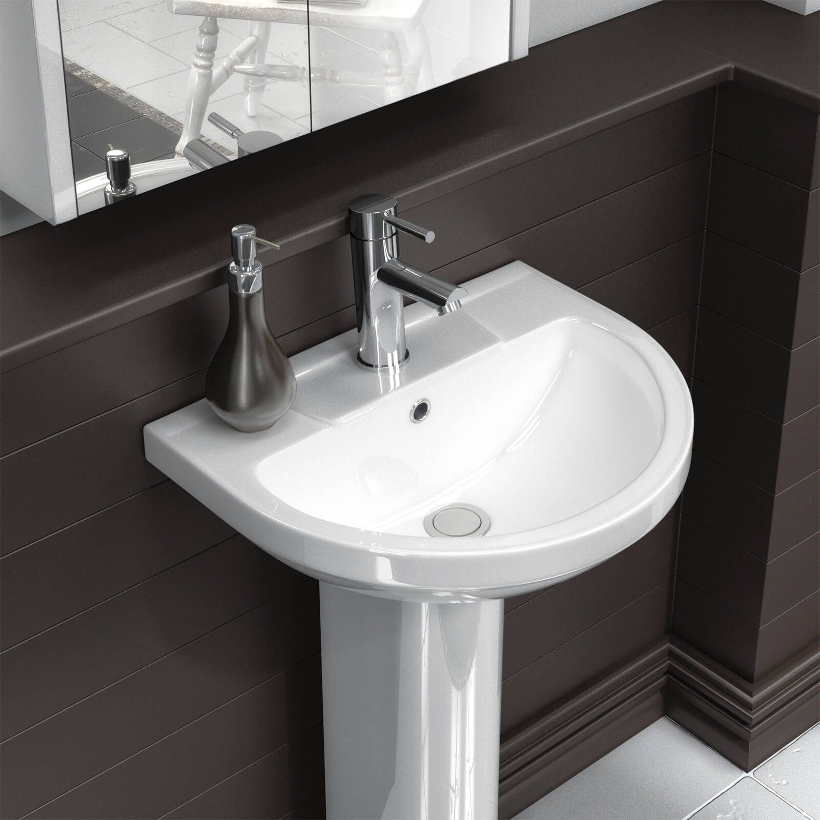 Contemporary Nuie Harmony white basin and toilet pack with sleek design, featuring a modern toilet and matching basin for bathroom decor.