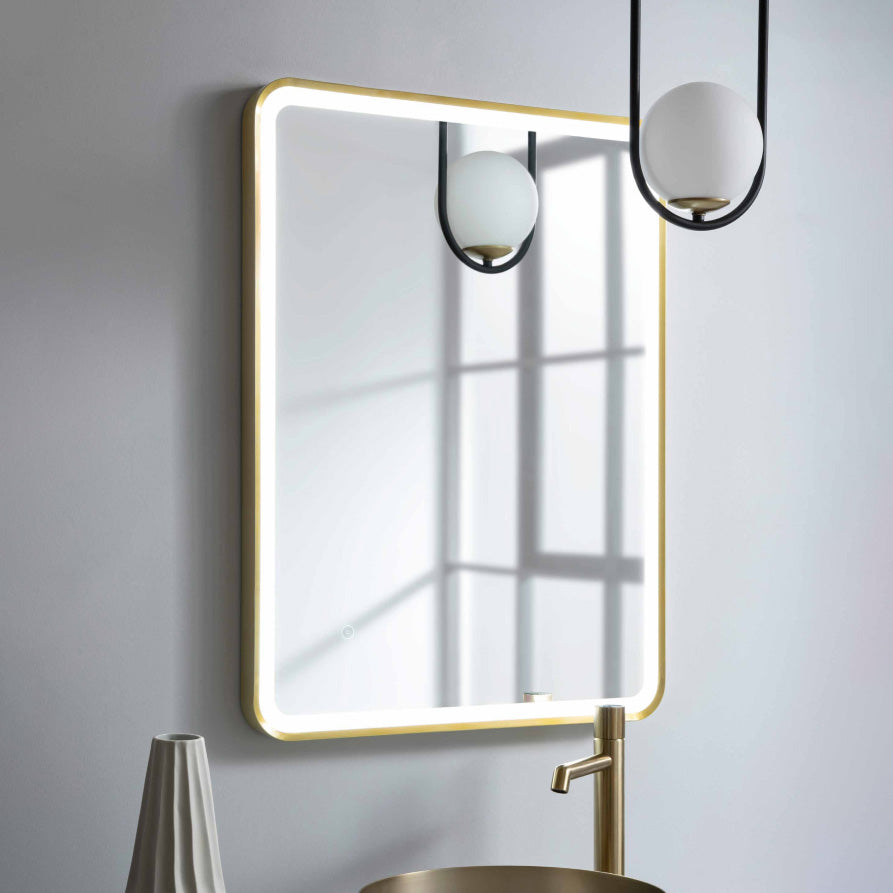 JTP HIX Rectangular Borderlit LED Mirror with Demister Pad - 600 x 800mm