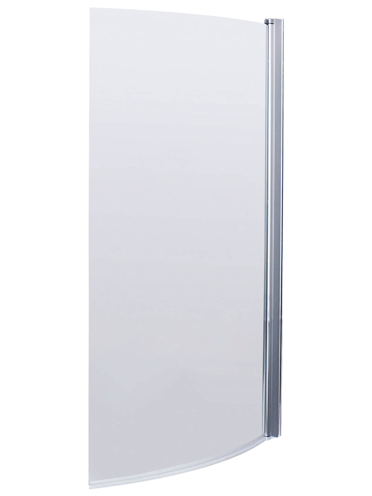 Nuie Frameless Curved Bath Screen - Polished Chrome Aluminium Profile - 870 x 1435mm