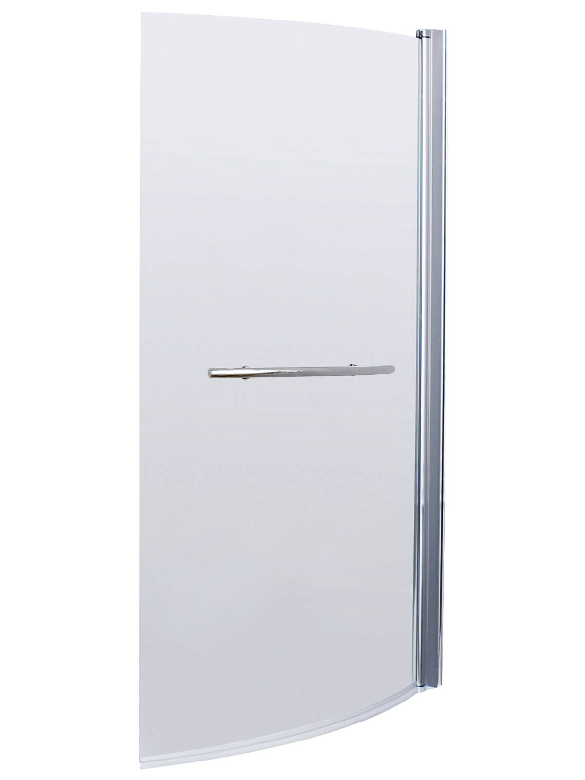 Nuie Frameless Curved Bath Screen - Polished Chrome Aluminium Profile - 870 x 1435mm