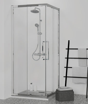 Ideal Standard I-Life 2-Door Corner Entry Sliding Shower Cubicle - 2000mm High - Bright Silver