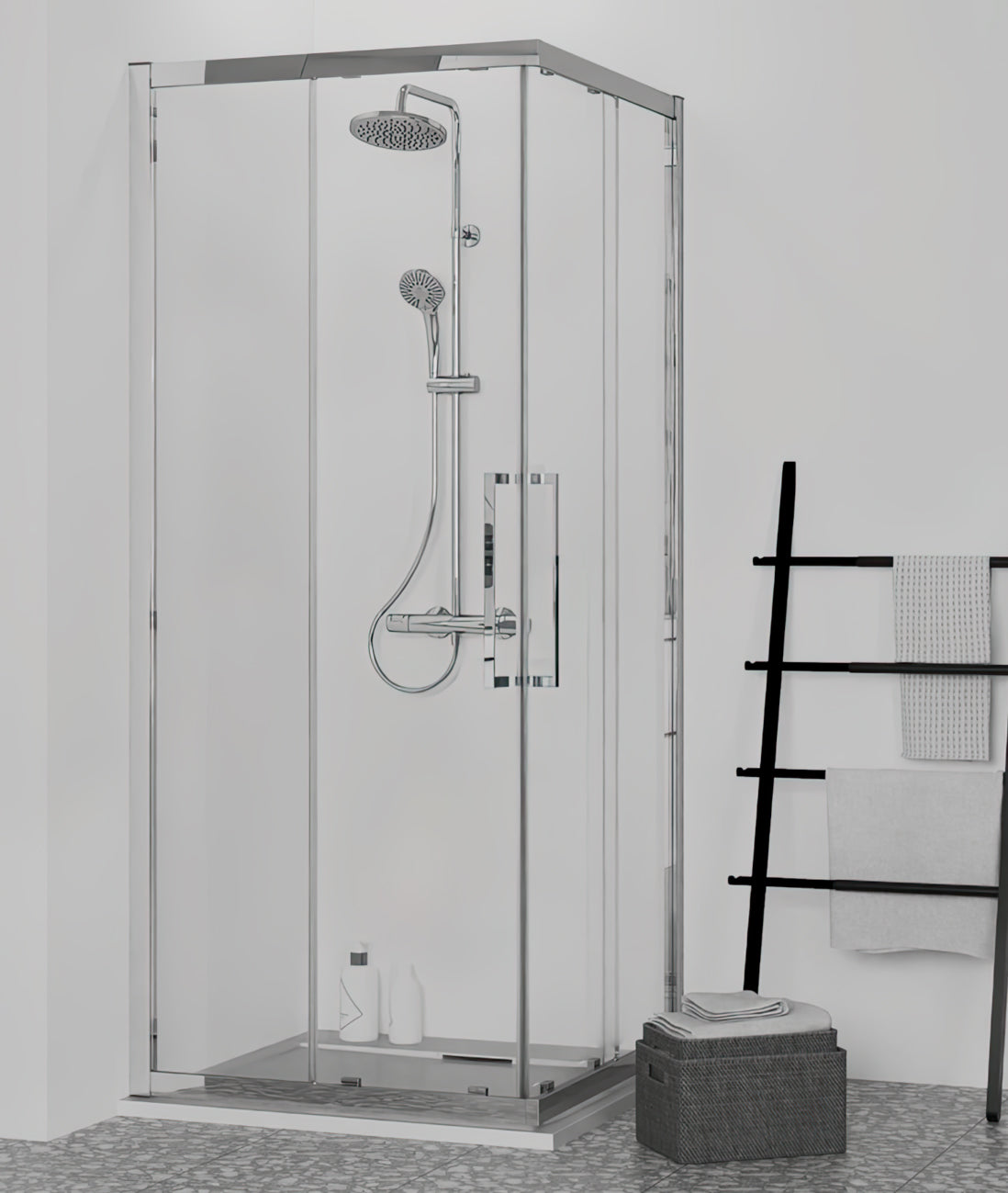 Ideal Standard I-Life 2-Door Corner Entry Sliding Shower Cubicle - 2000mm High - Bright Silver