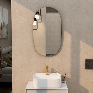 Imex Ravine Oval Illuminated Backlit Mirror with Demister Pad - 460 x 775mm
