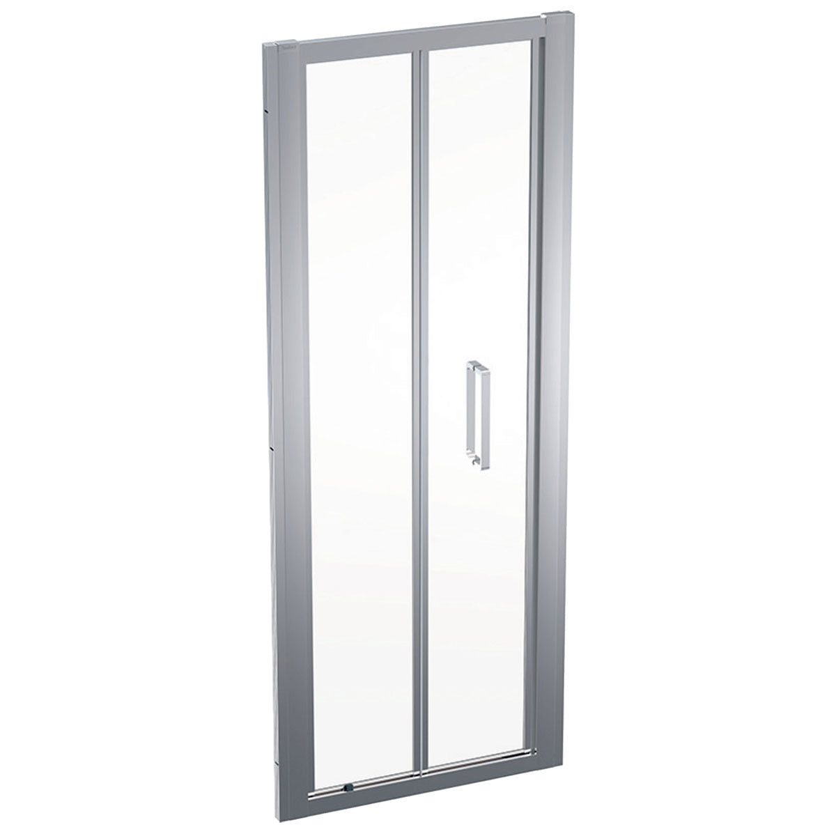 Geberit Geo Bifold Reversible Shower Door - Aluminium Silver Frame - 1900mm High