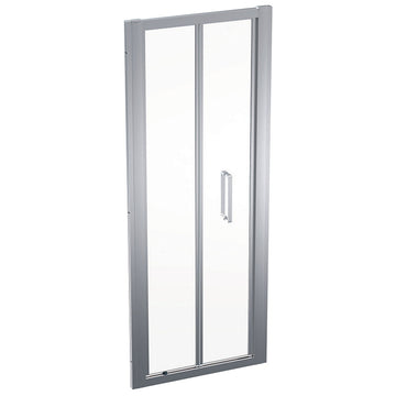 Geberit Geo Bifold Reversible Shower Door - Aluminium Silver Frame - 1900mm High