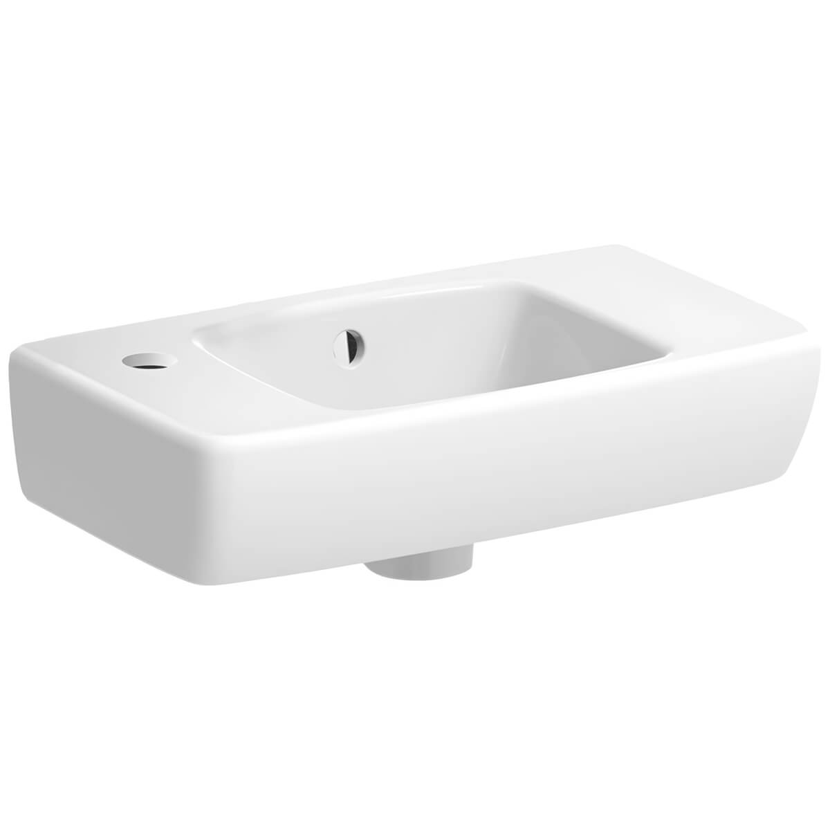Geberit Selnova Square 450 x 250mm 1 Tap Hole Handrinse Basin White