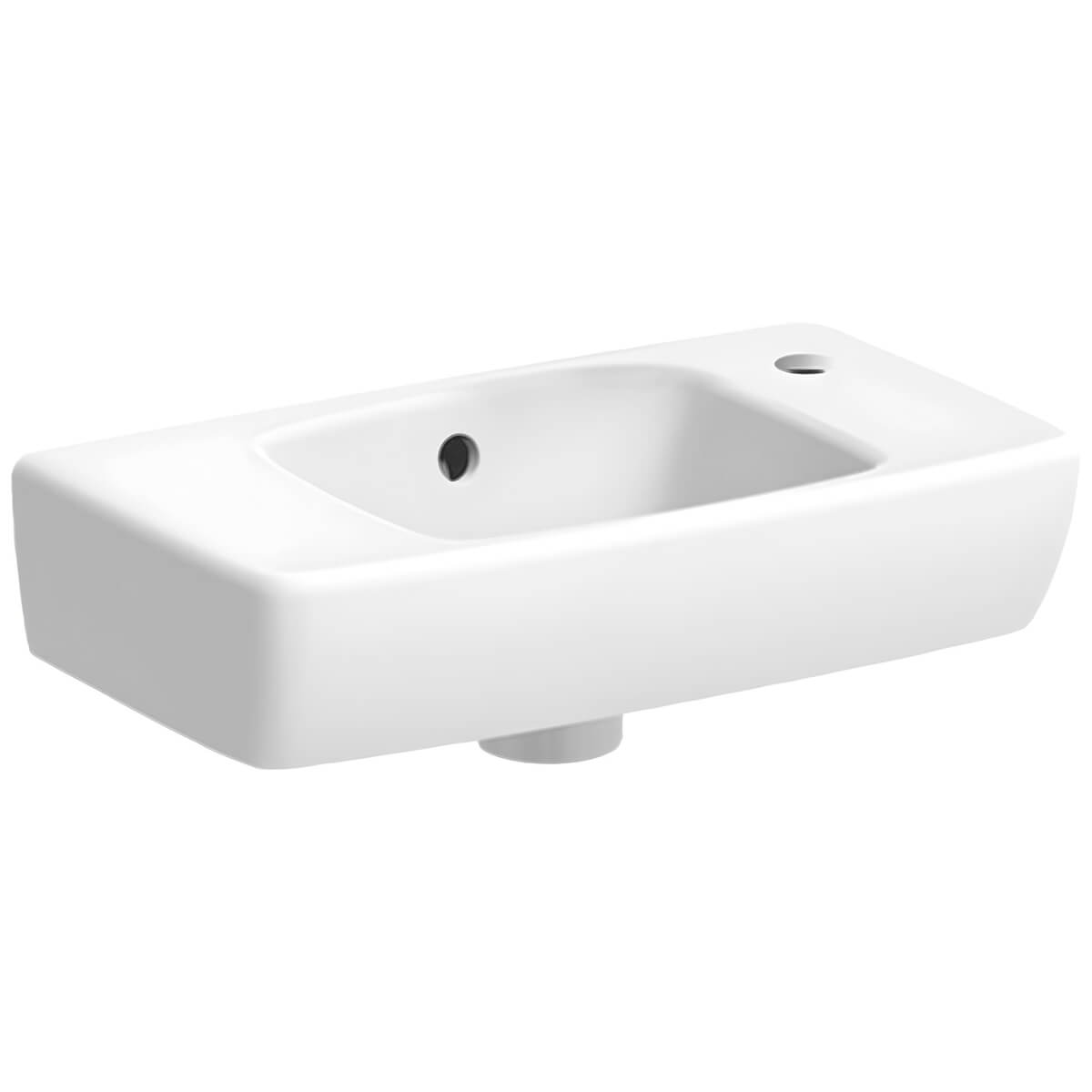 Geberit Selnova Square 450 x 250mm 1 Tap Hole Handrinse Basin White
