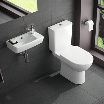 Geberit Selnova Square 450 x 250mm 1 Tap Hole Handrinse Basin White