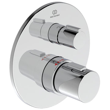 Ideal Standard Ceratherm-T100 Round Concealed Thermostatic Shower Valve - 2 Control