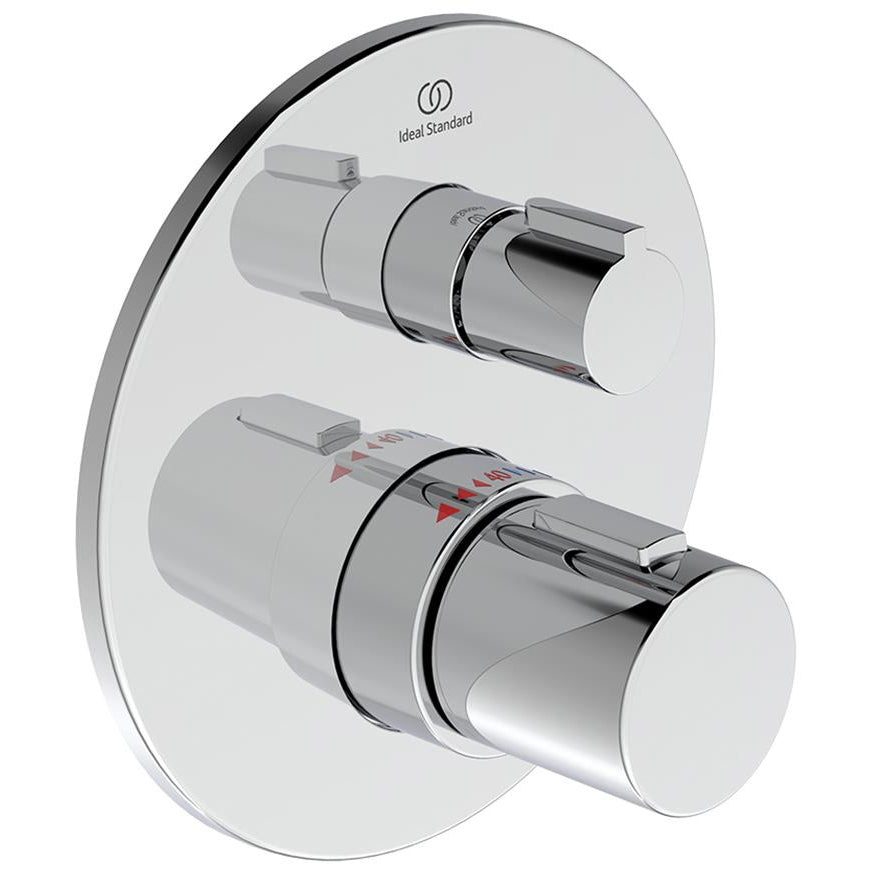 Ideal Standard Ceratherm-T100 Round Concealed Thermostatic Shower Valve - 2 Control