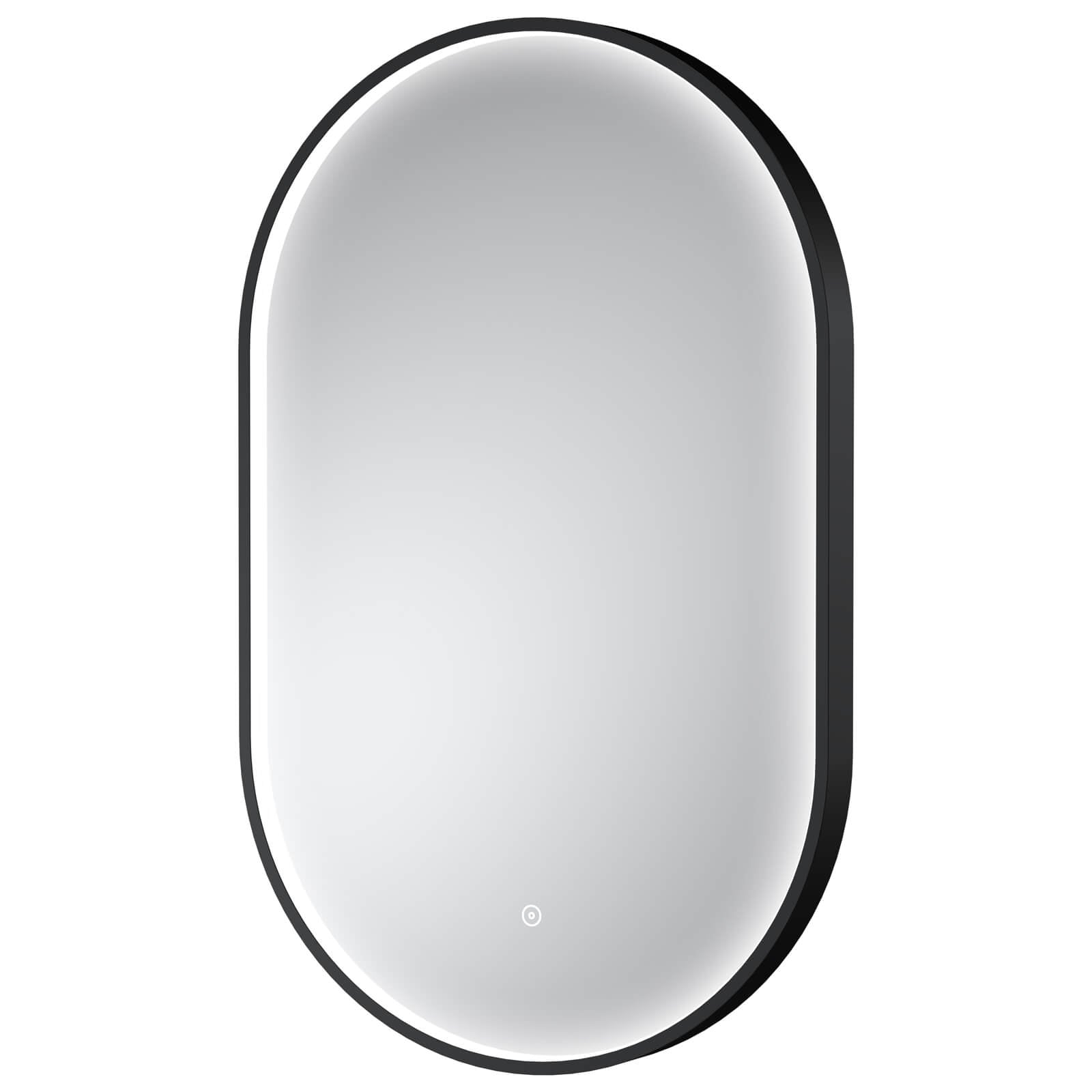 Hudson Reed Columba Oval LED Mirror with Demister Pad - Aluminium Frame - 500 x 800mm