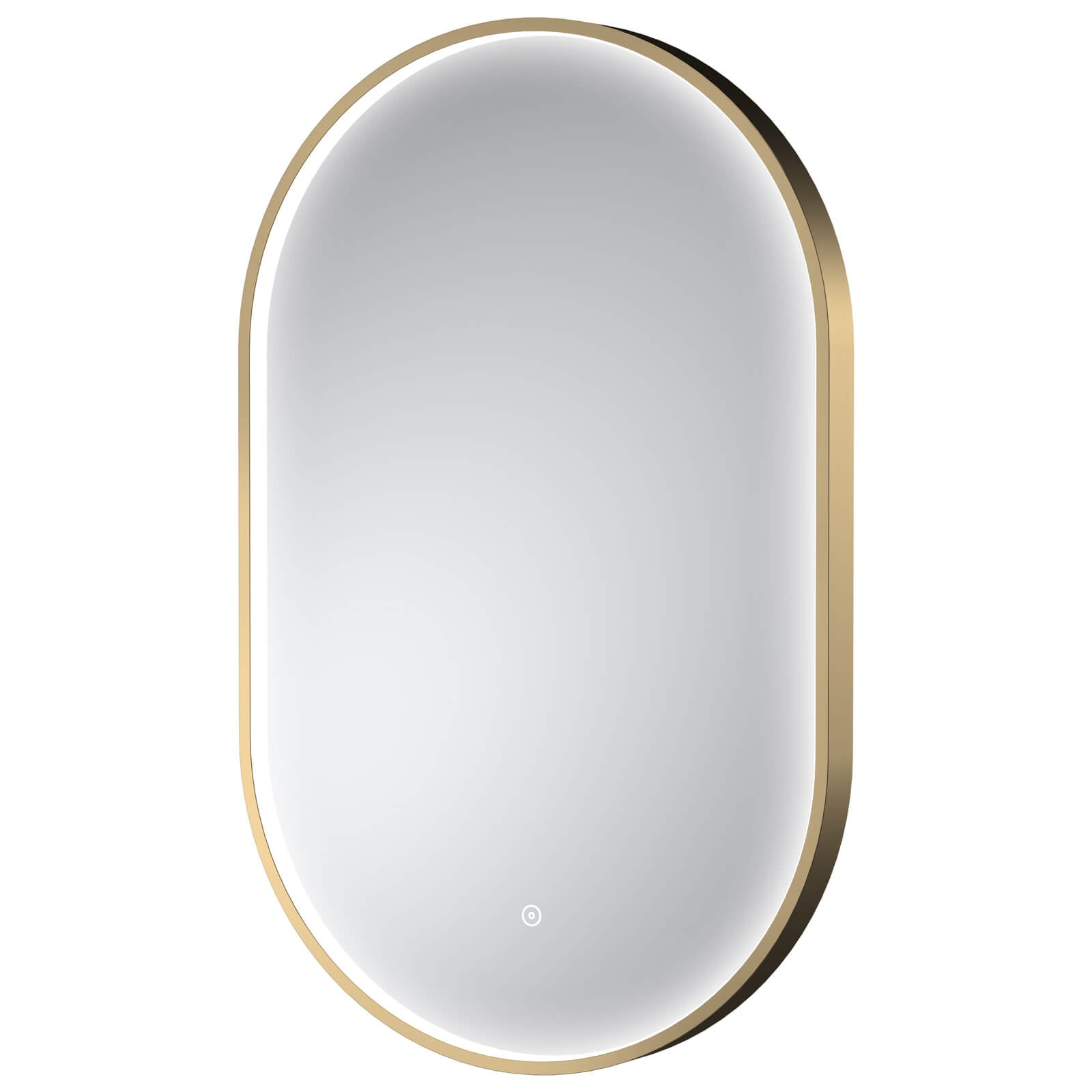 Hudson Reed Columba Oval LED Mirror with Demister Pad - Aluminium Frame - 500 x 800mm