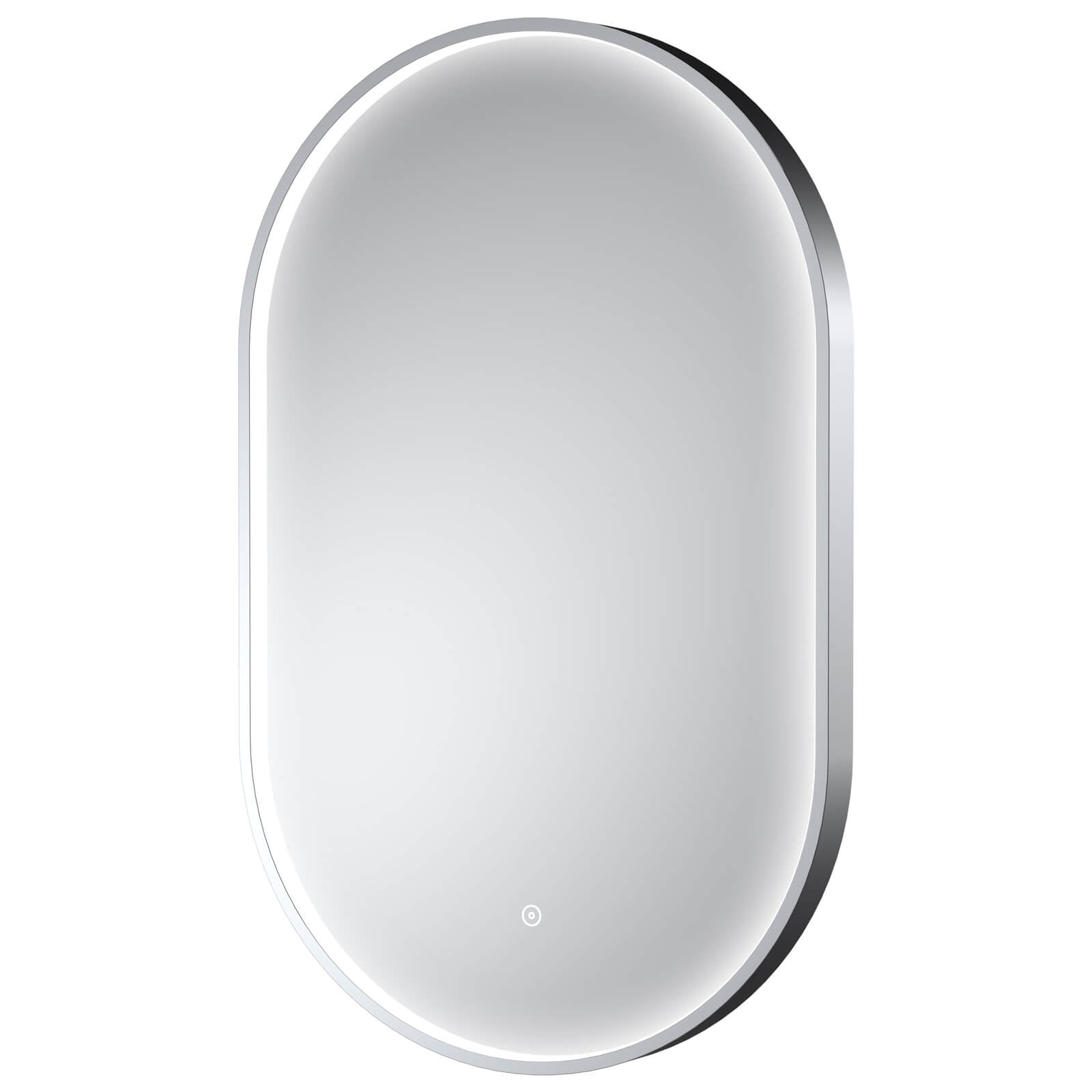 Hudson Reed Columba Oval LED Mirror with Demister Pad - Aluminium Frame - 500 x 800mm