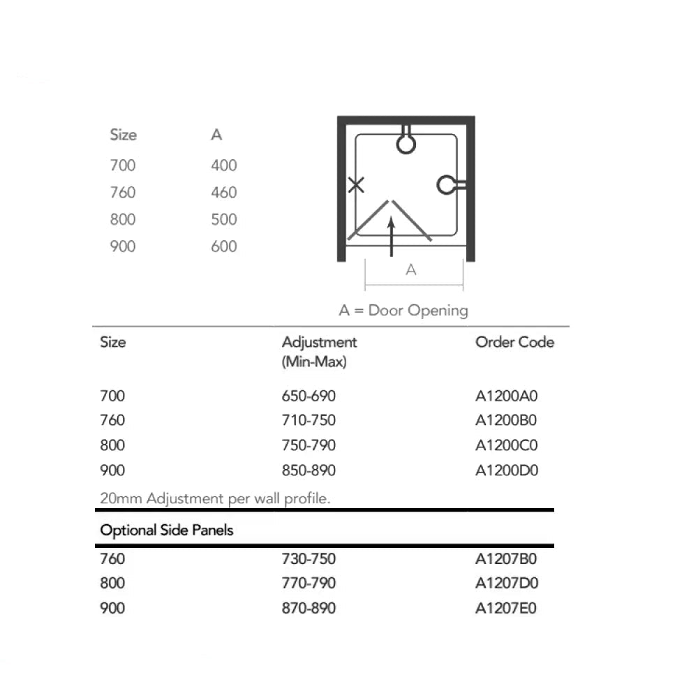 Merlyn Ionic Source Bifold Chrome Framed Shower Door - Reversible