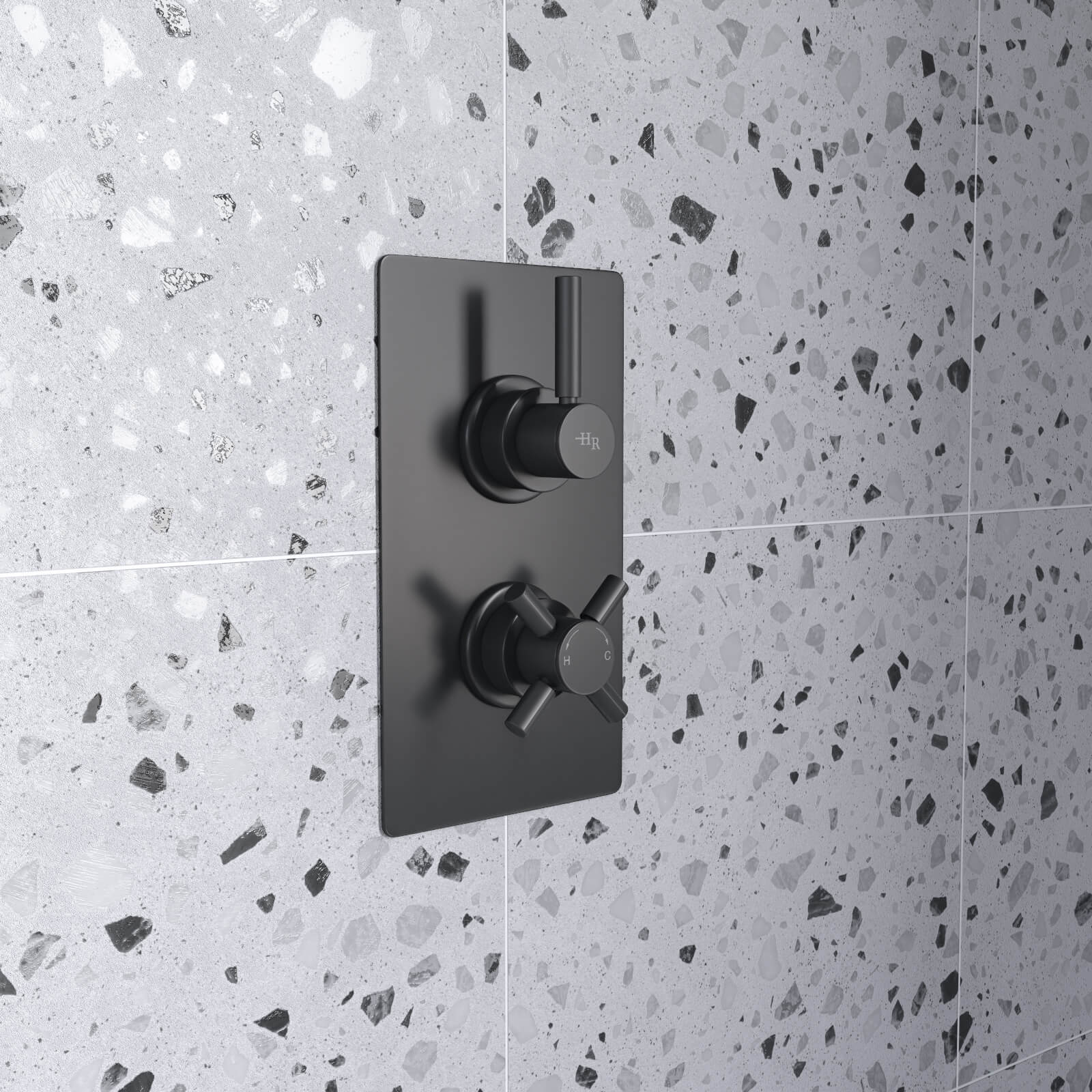 Hudson Reed Tec Pura Concealed Thermostatic Shower Valve - Rectangular Trim - 2 Control
