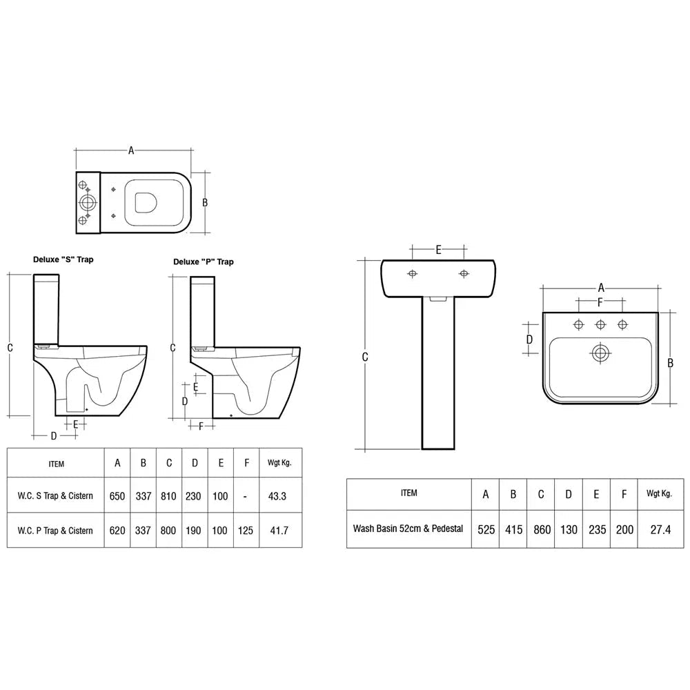 White compact cloakroom suite by Tuskan Tiles, featuring a modern RAK Metropolitan design with a sleek toilet and basin.