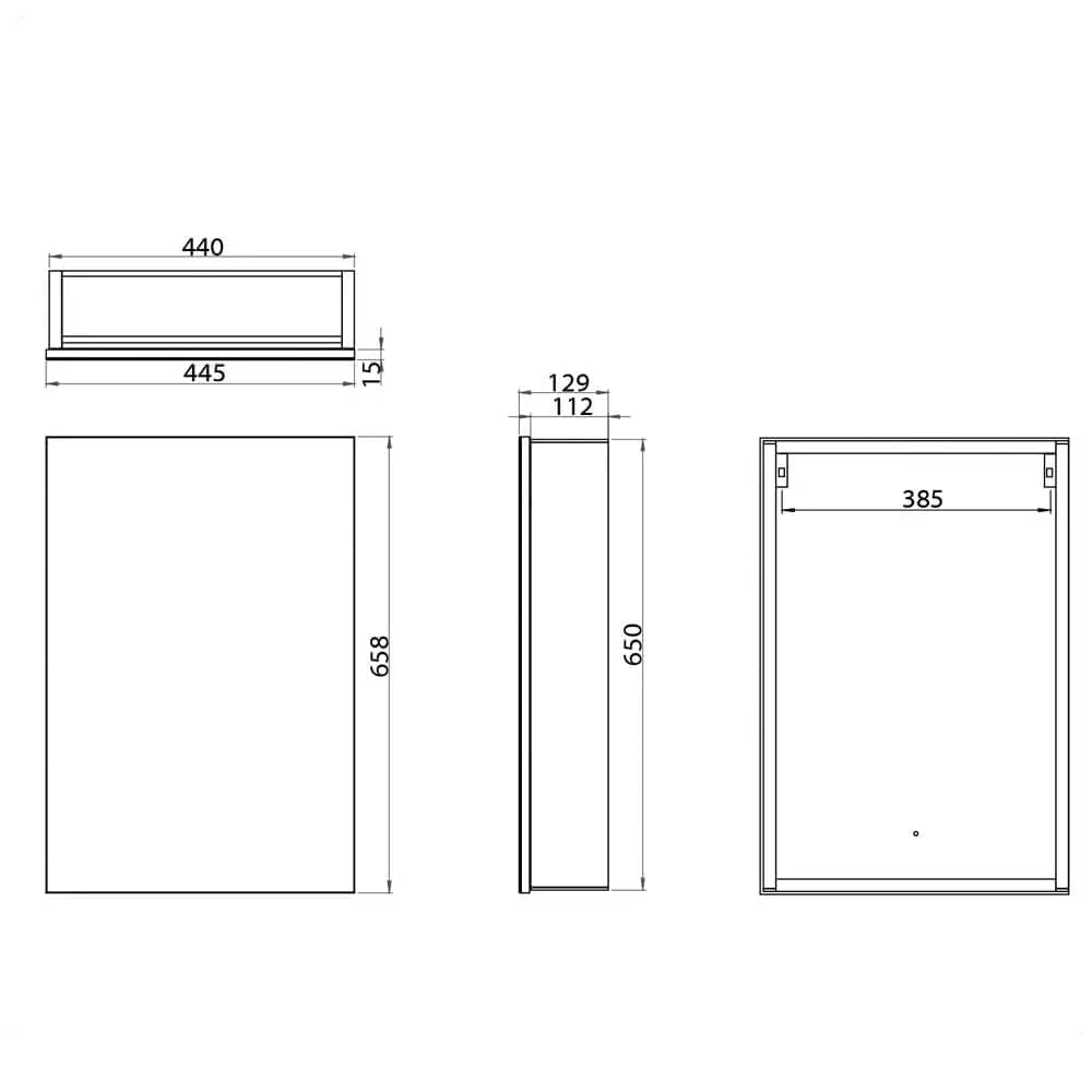 Tavistock Balance Rectangular Aluminium Mirrored Cabinet - 440 x 650mm - Tuskan Tiles