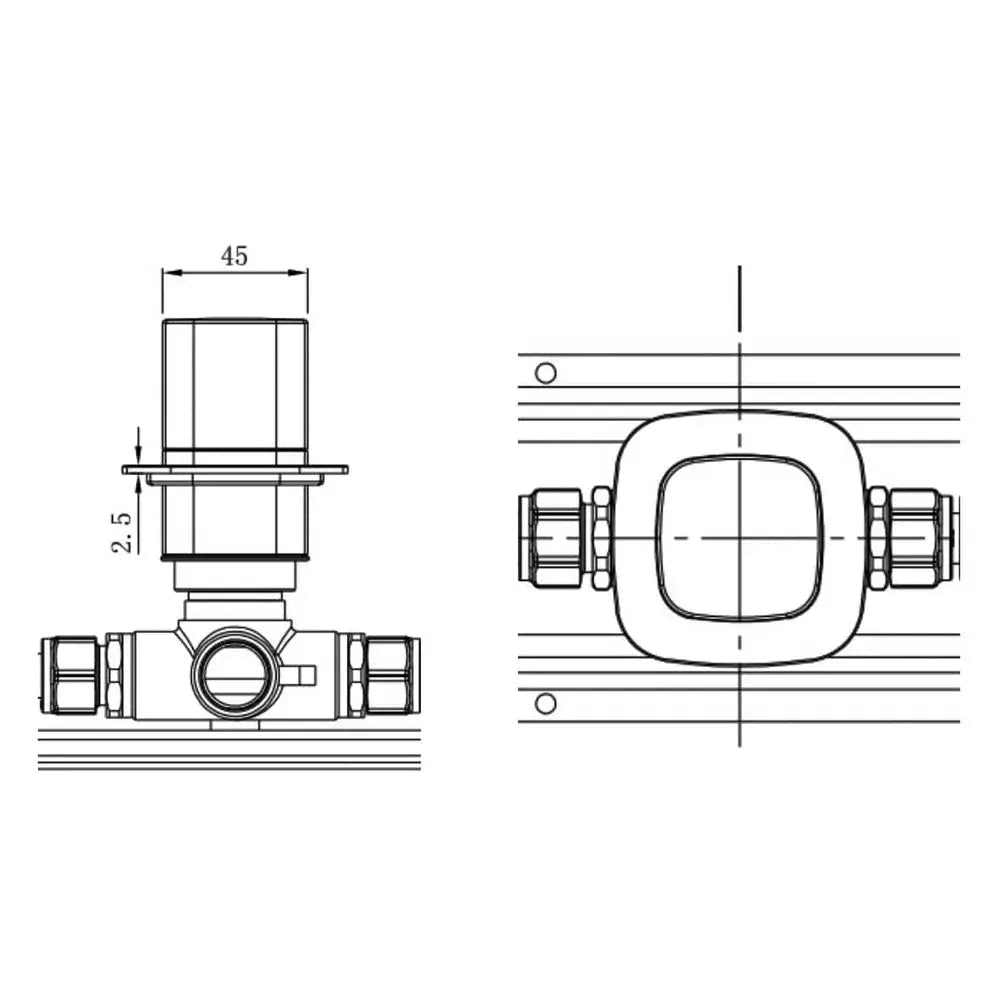 RAK Petit Square Concealed Diverter Valve
