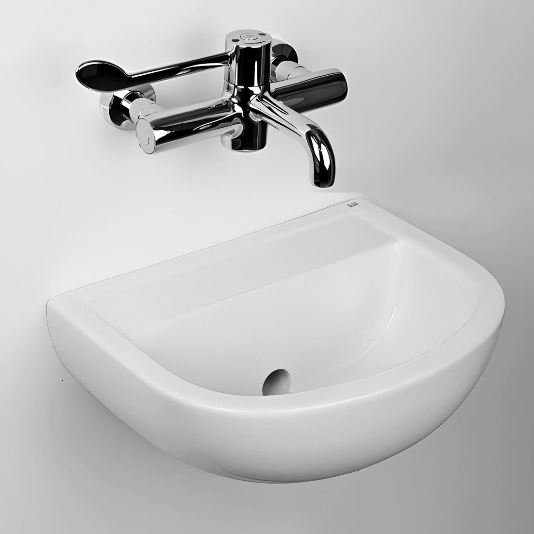 RAK Compact Special Needs 380mm White Wall Hung Basin