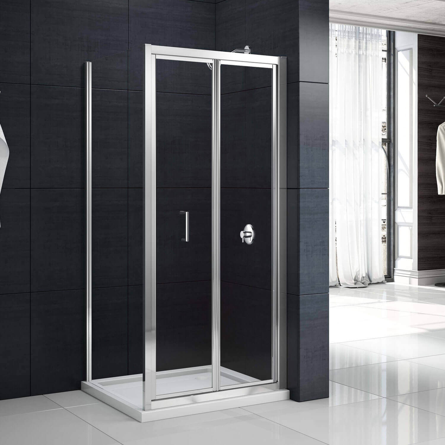 Merlyn MBOX Loft Height Bifold Shower Door - Reversible - Aluminium Frame