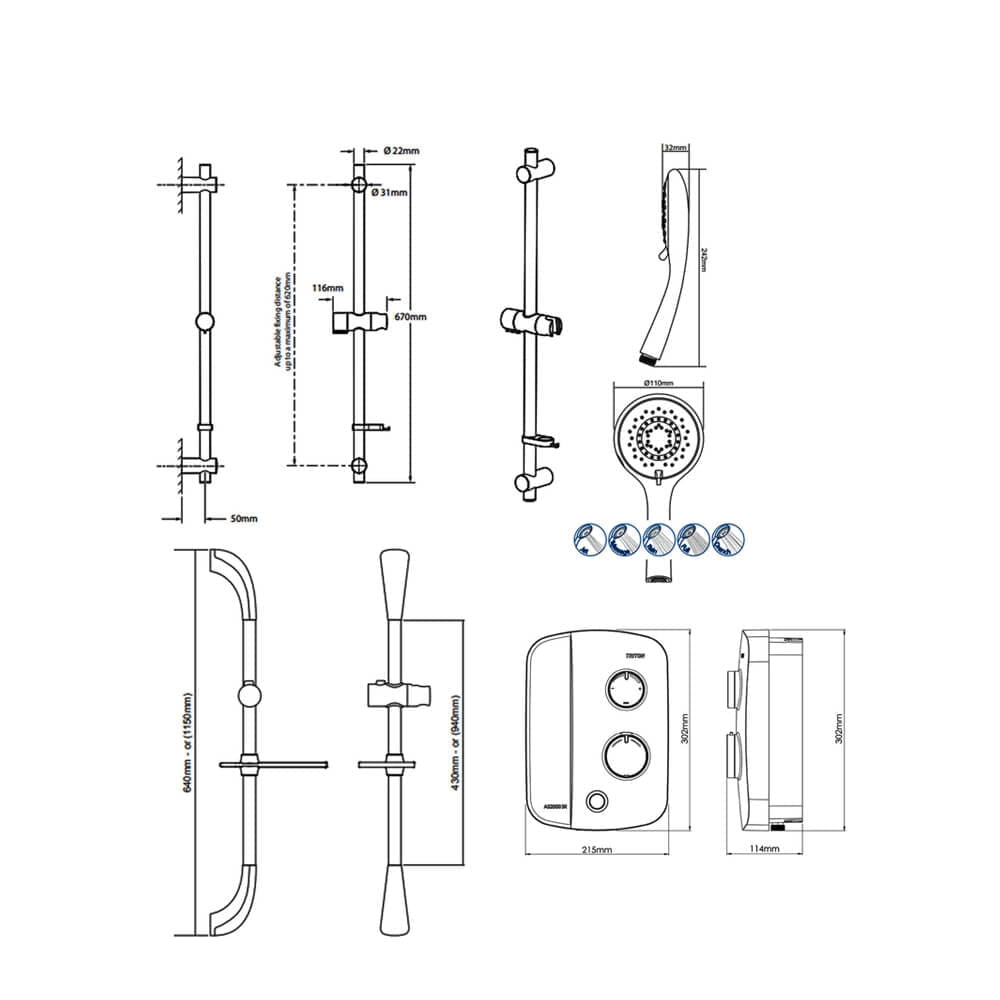 Triton Silent Running Authentic White And Chrome Thermostatic Power Shower