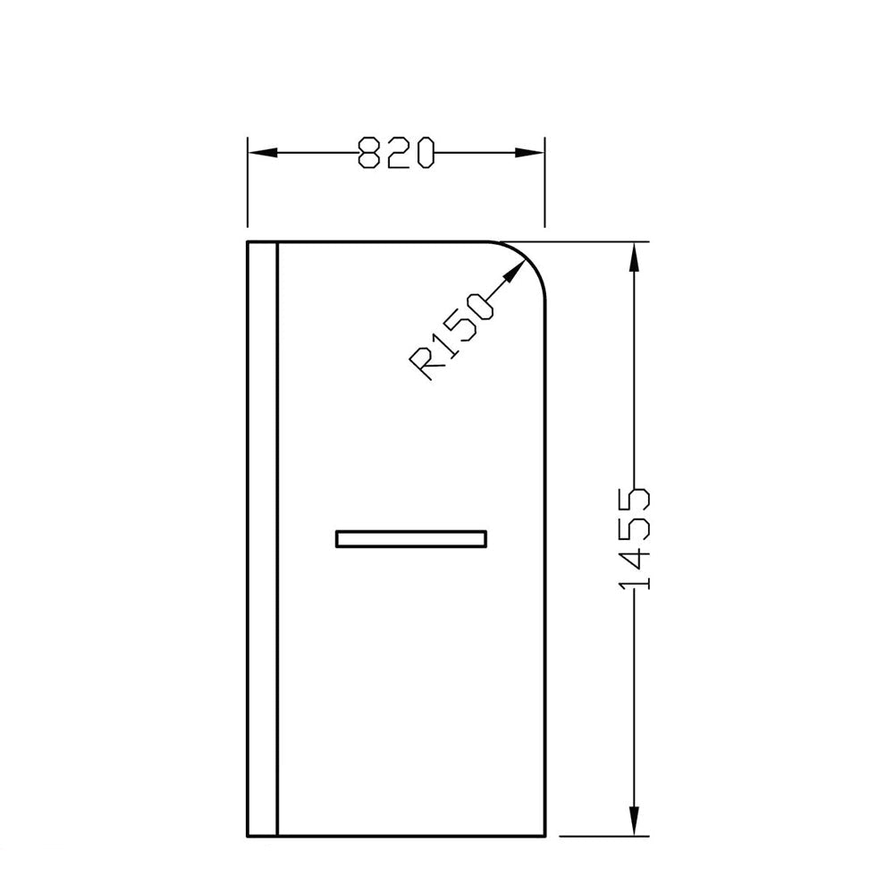 IMEX Wave Pivot Frameless Curved Bath Screen with Towel Rail - Chrome Profile - 820 x 1455mm