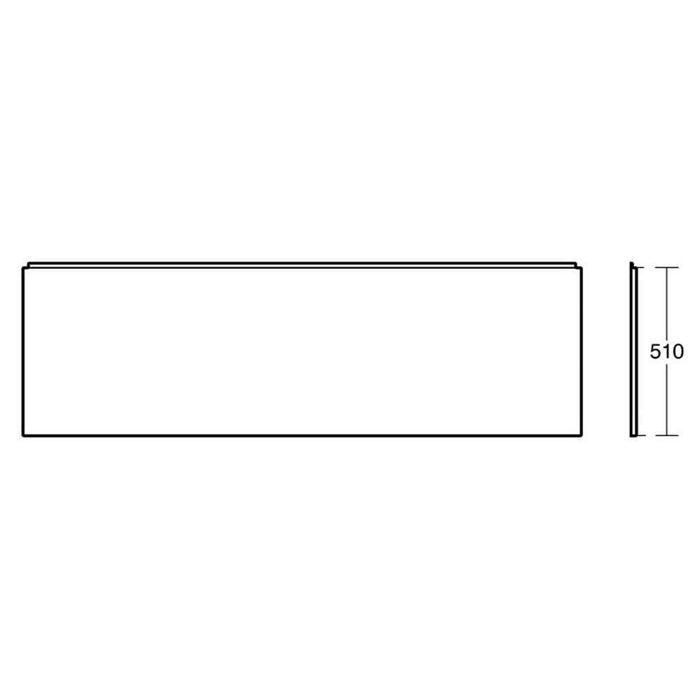 White Ideal Standard Unilux front bath panel with clean, smooth surface designed for bathtub installation.
