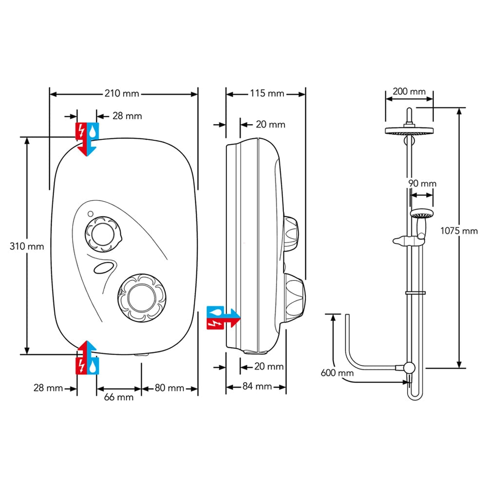 Mira Event XS Dual Outlet Chrome Thermostatic Power Shower