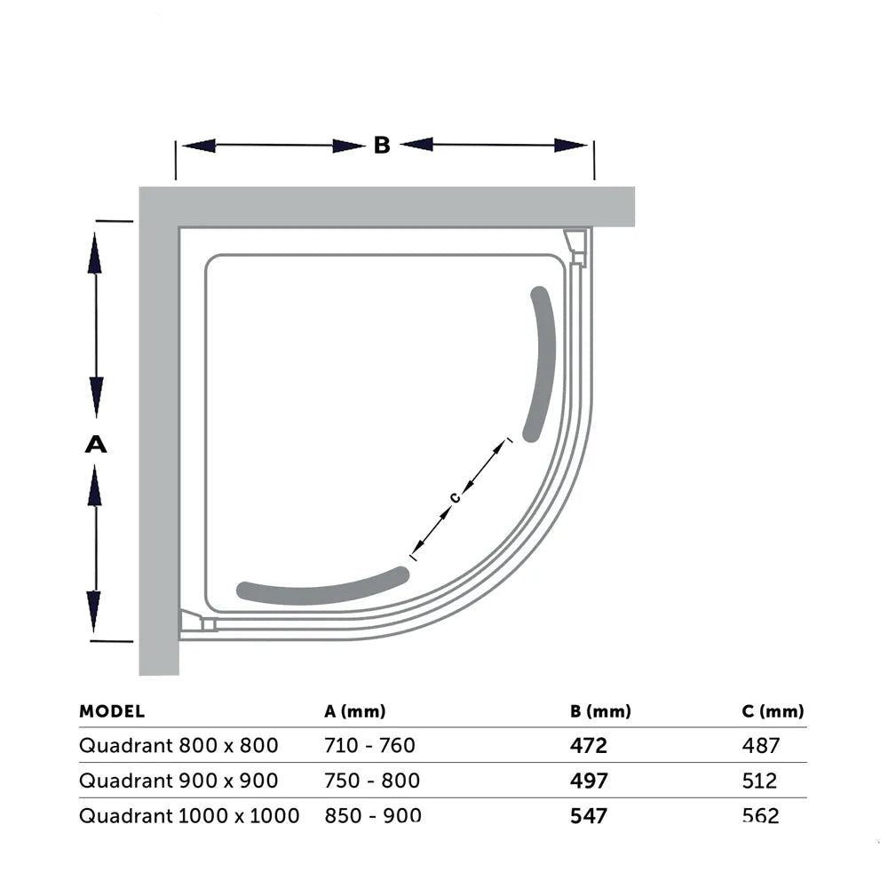 Ideal Standard I-Life Two Door Quadrant Shower Enclosure 2000mm High - Bright Silver Frame