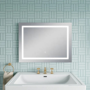 Hudson Reed Enif Landscape Aluminium Frontlit LED Mirror with Demister Pad - 800 x 600mm
