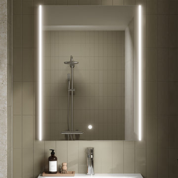 Hudson Reed Cepheus Portrait LED Mirror with Demister Pad 600 x 800mm - Film-Backed Glass